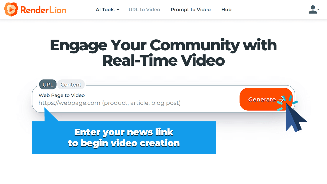 Enter your news link to begin video creation