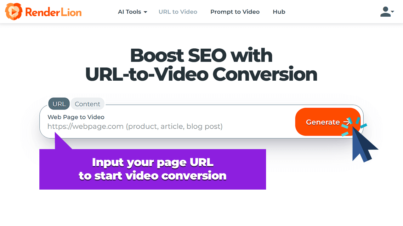 Input your page URL in the platform to start video conversion