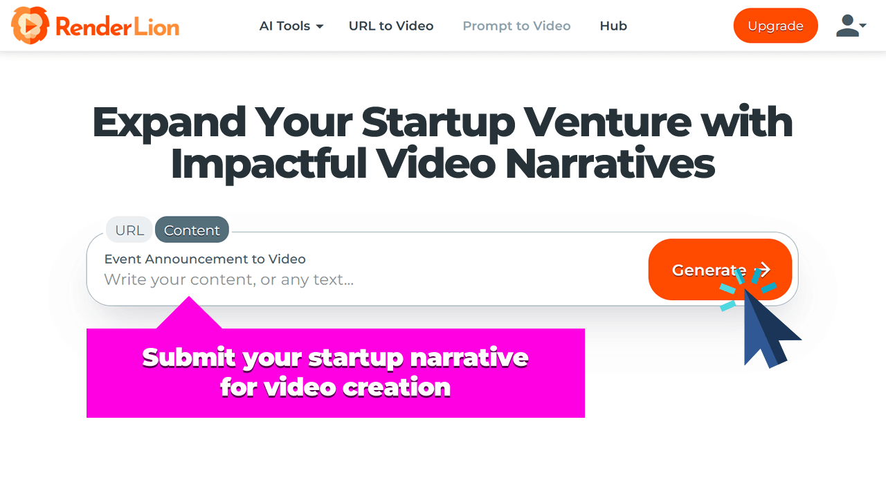 Submit your startup narrative for video creation