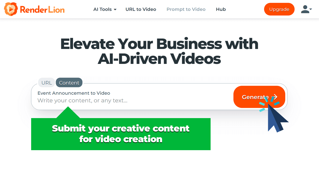 Submit your creative content for video creation