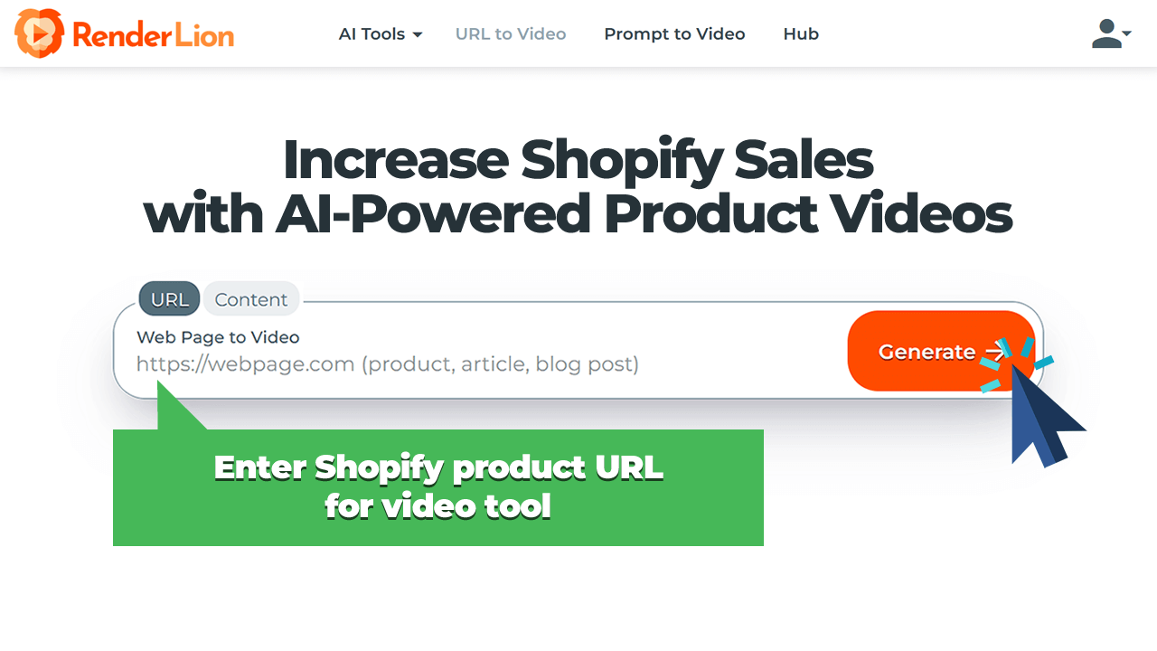 Enter Shopify product URL for video tool