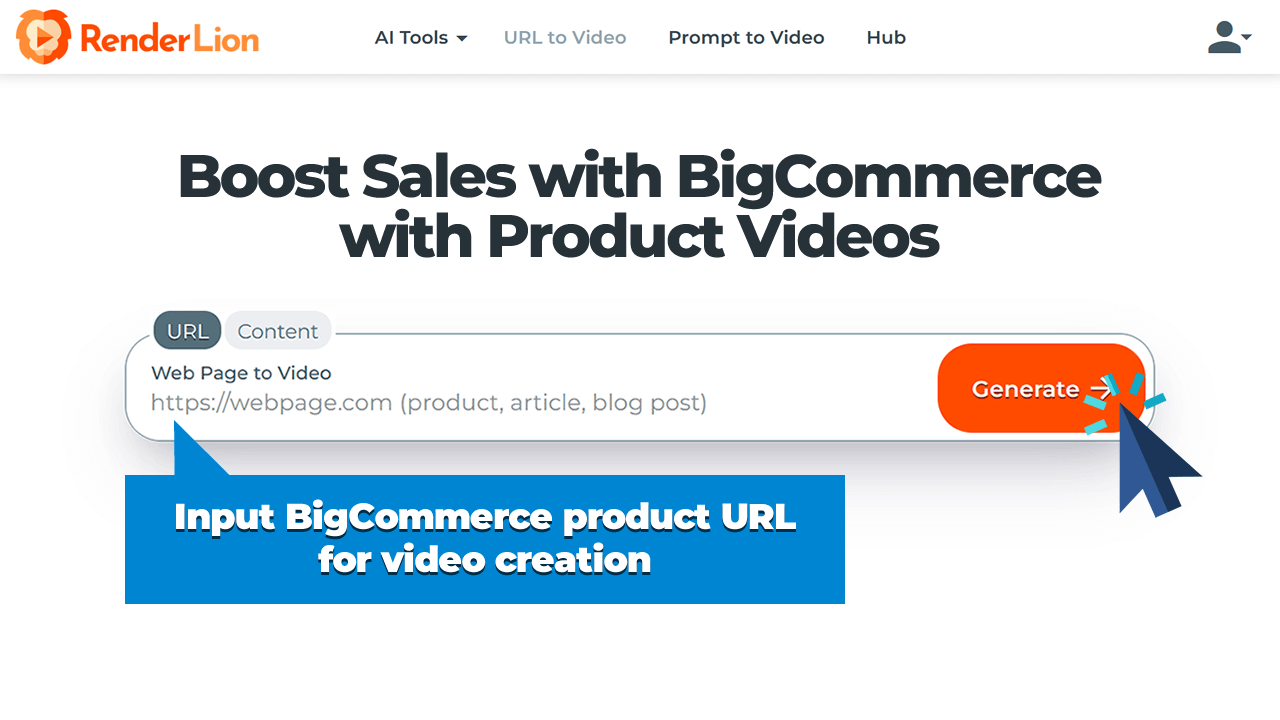 Input BigCommerce product URL for video creation