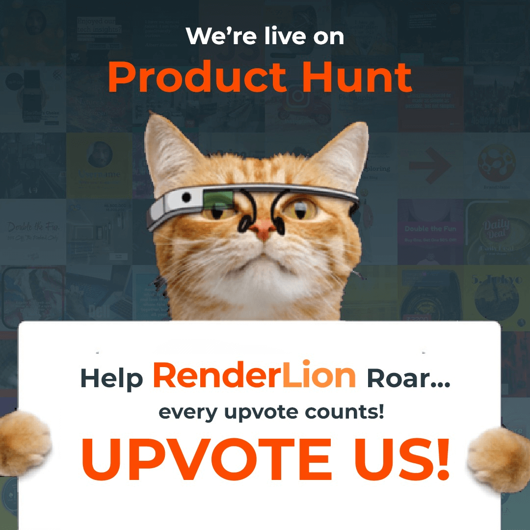 Screenshot of RenderLion ProductHunt page